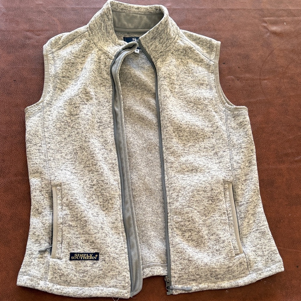 Simply Southern Light Gray Fleece Vest
